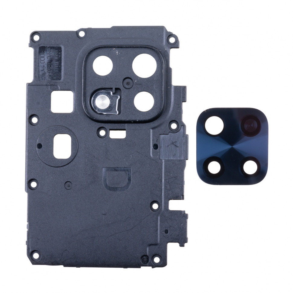 Стекло камеры для Xiaomi Redmi 10C в сборе с рамкой Черный