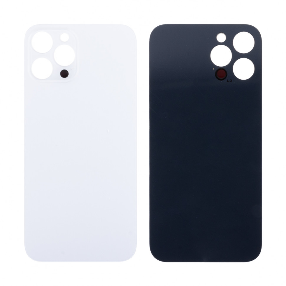 Задняя крышка для iPhone 12 Pro Белый (стекло, широкий вырез под камеру, логотип) - Премиум