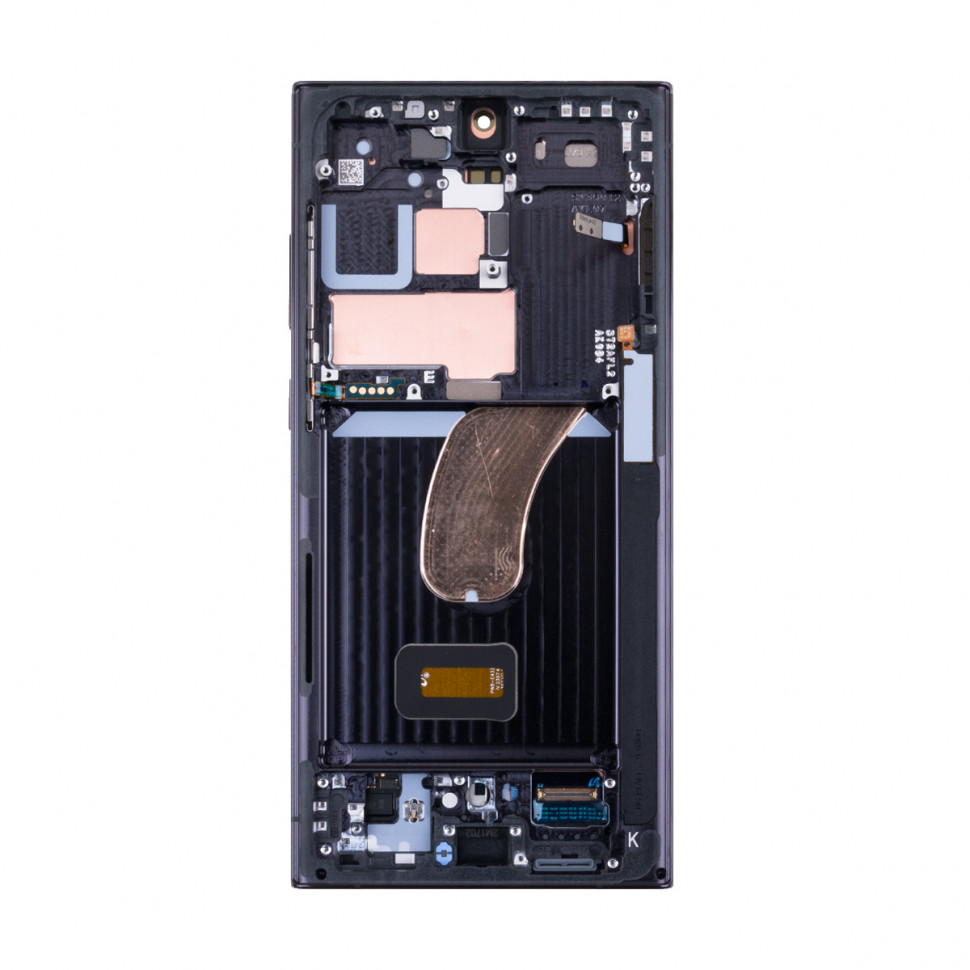 Дисплей с рамкой для Samsung S918B (S23 Ultra) Черный Оригинал (SP)