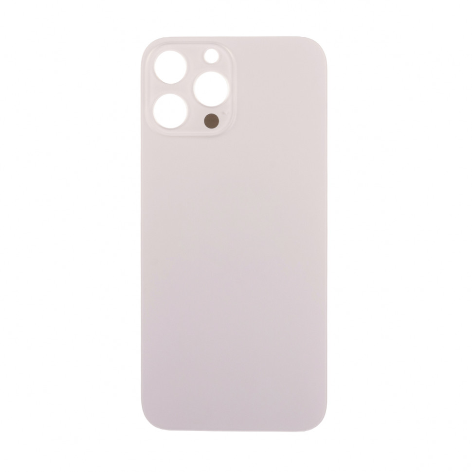 Задняя крышка для iPhone 13 Pro Max Золото (стекло, узкий вырез под камеру, логотип) - Премиум
