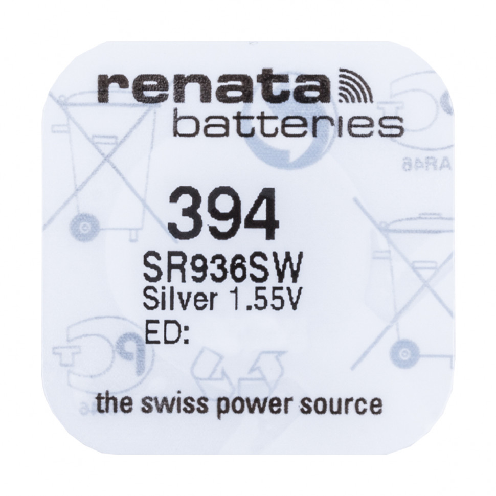 Батарейка 394/380/SR936SW/G9 Renata Silver 1.55V