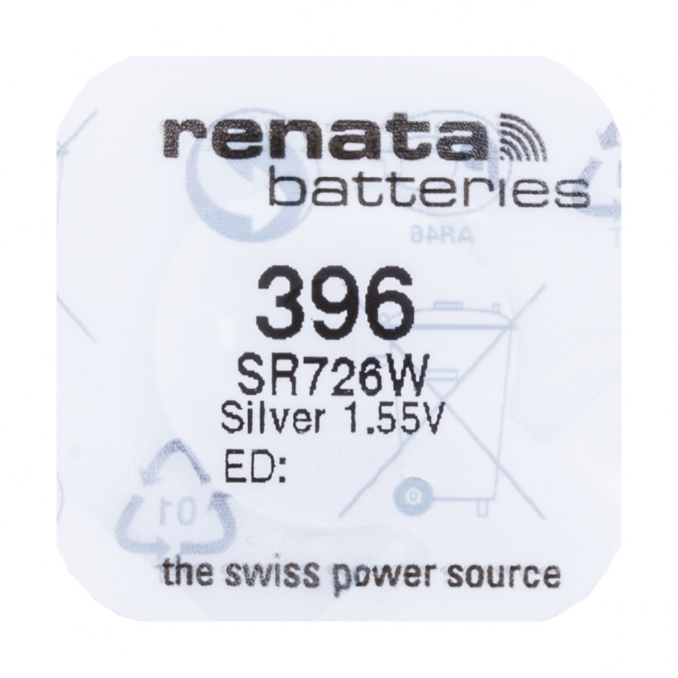 Батарейка 396/397/SR726W Renata Silver 1.55V
