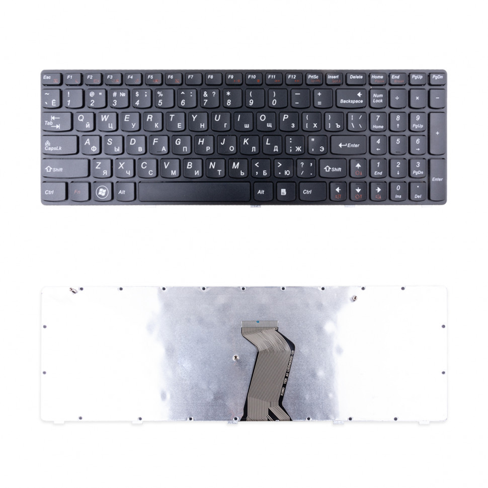 Клавиатура для ноутбука Lenovo IdeaPad G580/G585/Z580/Z580A/Z585/Z780 (с рамкой) Черный