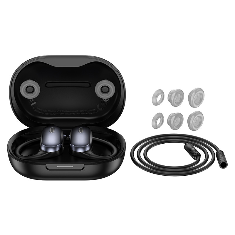 Беспроводные наушники Bluetooth Hoco EA7 (TWS, накладные с ушным креплением, ANC/ENC) Черный