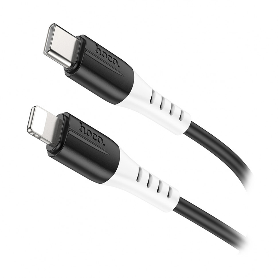 Кабель Type-C - Lightning Hoco X82 (3A, PD, оплетка силикон, термостойкий) Черный