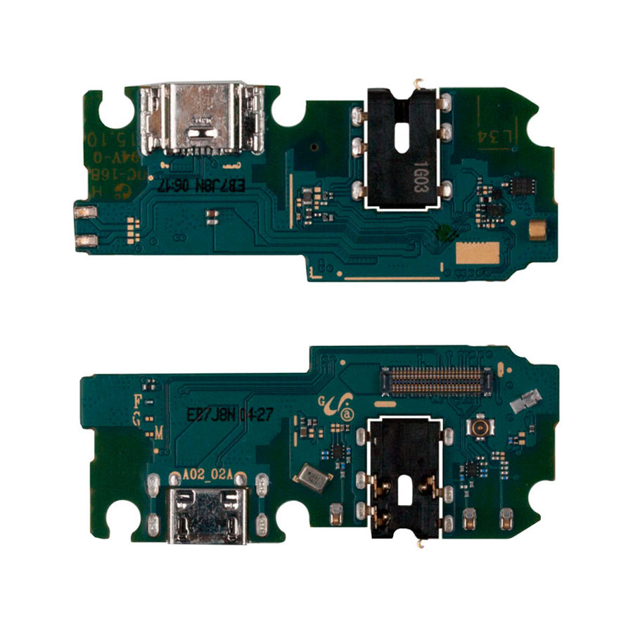 Шлейф для Samsung A022G (A02) плата системный разъем/разъем гарнитуры/микрофон - Премиум