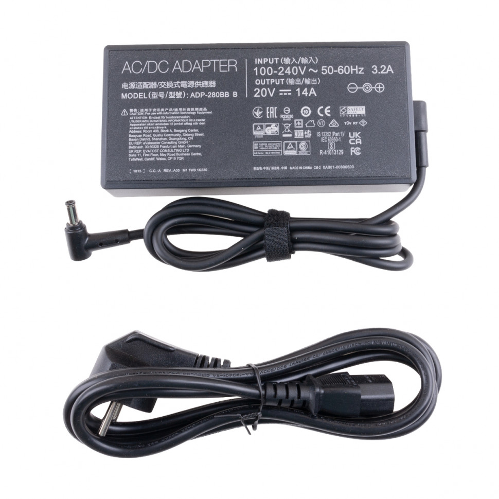 Блок питания для ноутбука Asus 20V, 14A, 280W (6,0×3,7 с иглой)