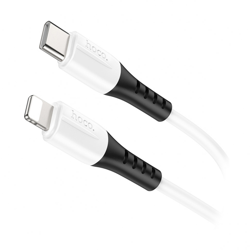 Кабель Type-C - Lightning Hoco X82 (3A, PD, оплетка силикон, термостойкий) Белый