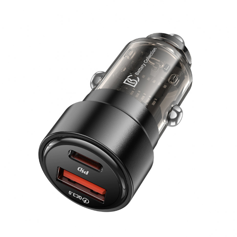 АЗУ USB/Type-C BC CC15 (75W, QC4.0, PD, SuperVOOC, 1Type-C, 1USB) Черный