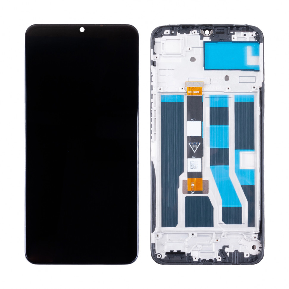 Дисплей с рамкой для Realme Note 50 Черный Оригинал