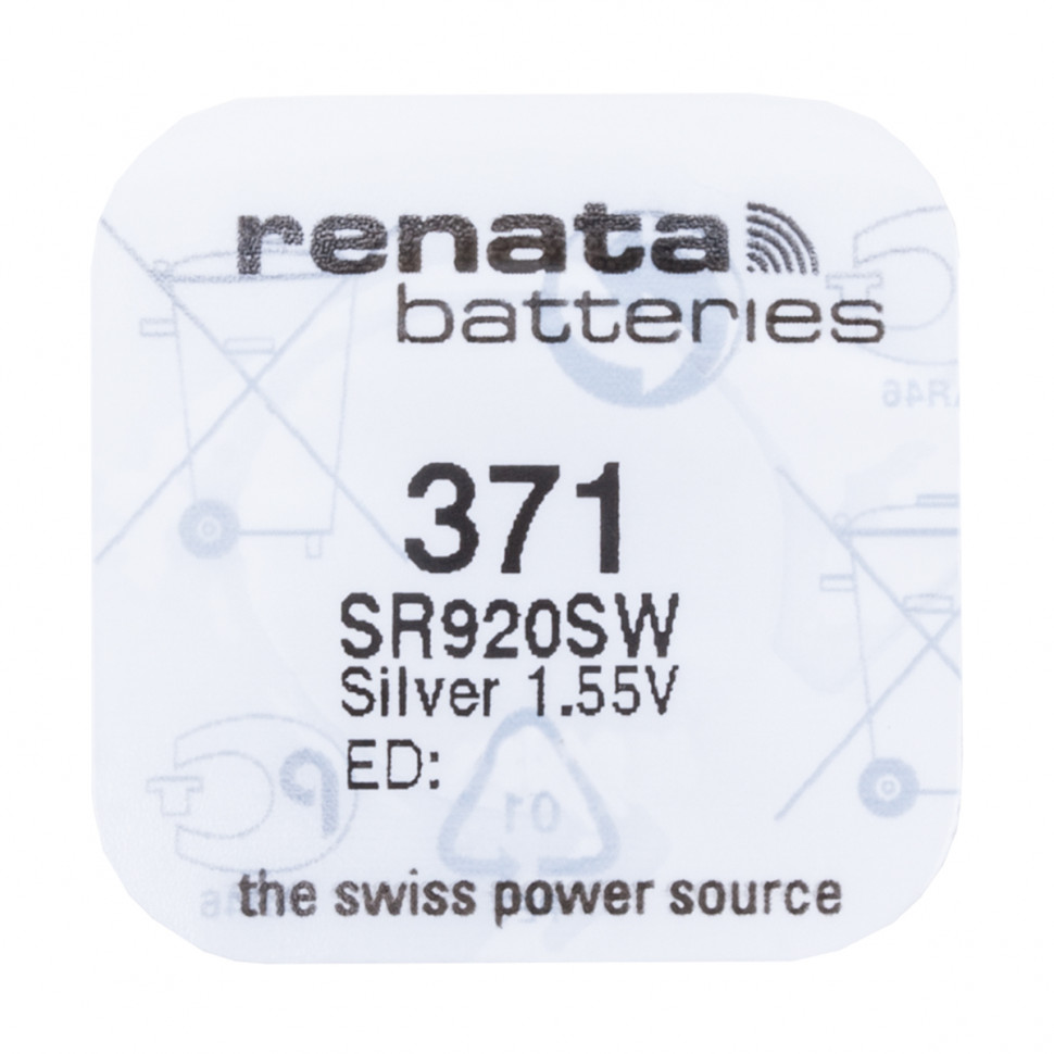 Батарейка 371/SR920SW Renata Silver 1.55V