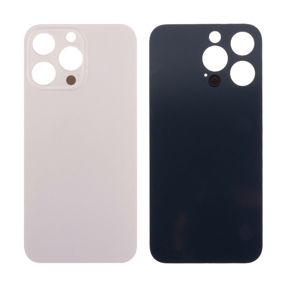 Задняя крышка для iPhone 13 Pro Золото (стекло, узкий вырез под камеру, логотип) - Премиум