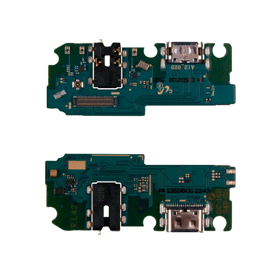 Шлейф для Samsung A125F/M127F (A12/M12) плата системный разъем/разъем гарнитуры/микрофон - Премиум