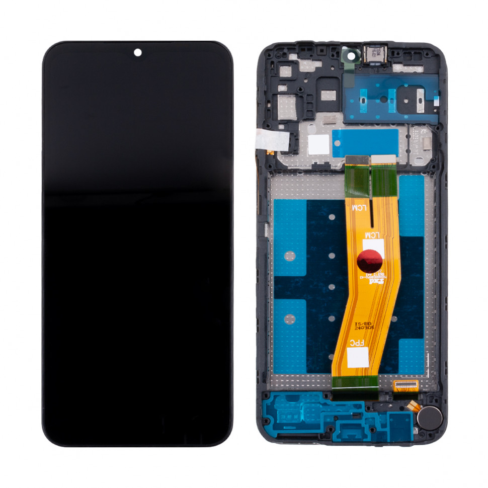 Дисплей с рамкой для Samsung A145F (A14 4G) Черный Оригинал Ref. (SP)