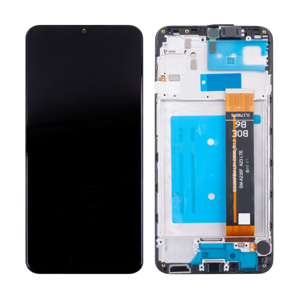 Дисплей с рамкой для Samsung A235F (A23) Черный Оригинал Ref. (SP)