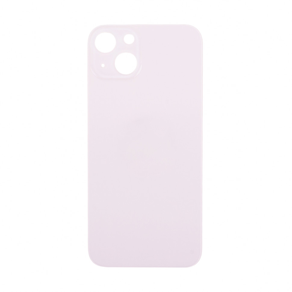 Задняя крышка для iPhone 13 Розовый (стекло, узкий вырез под камеру, логотип) - Премиум
