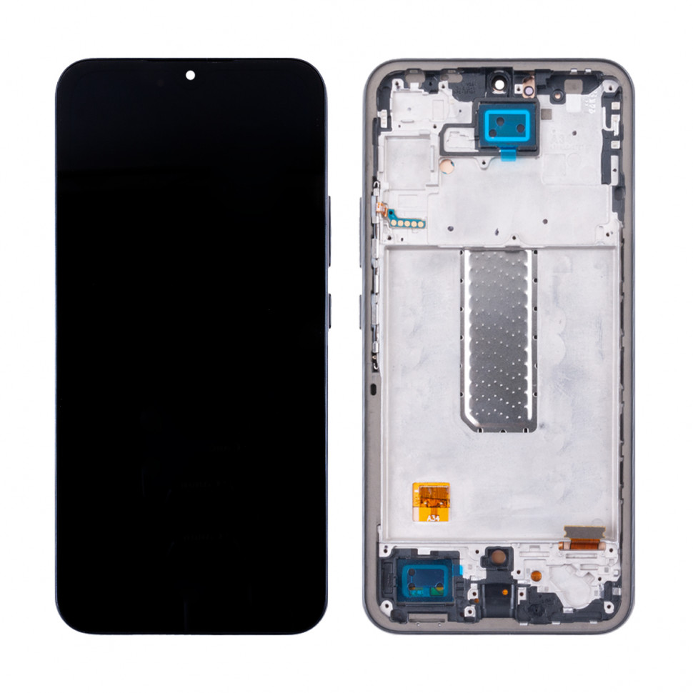 Дисплей с рамкой для Samsung A346B (A34 5G) Черный OLED (Full Size)