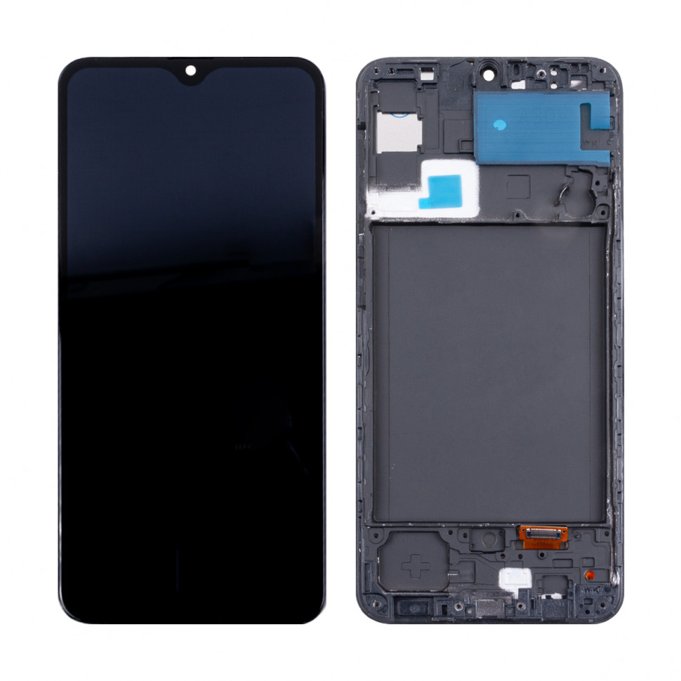 Дисплей с рамкой для Samsung A307F (A30s) Черный In-Cell