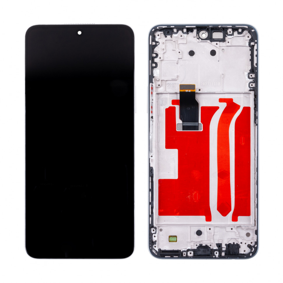 Дисплей с рамкой для Huawei Honor X8 4G Серебро Оригинал