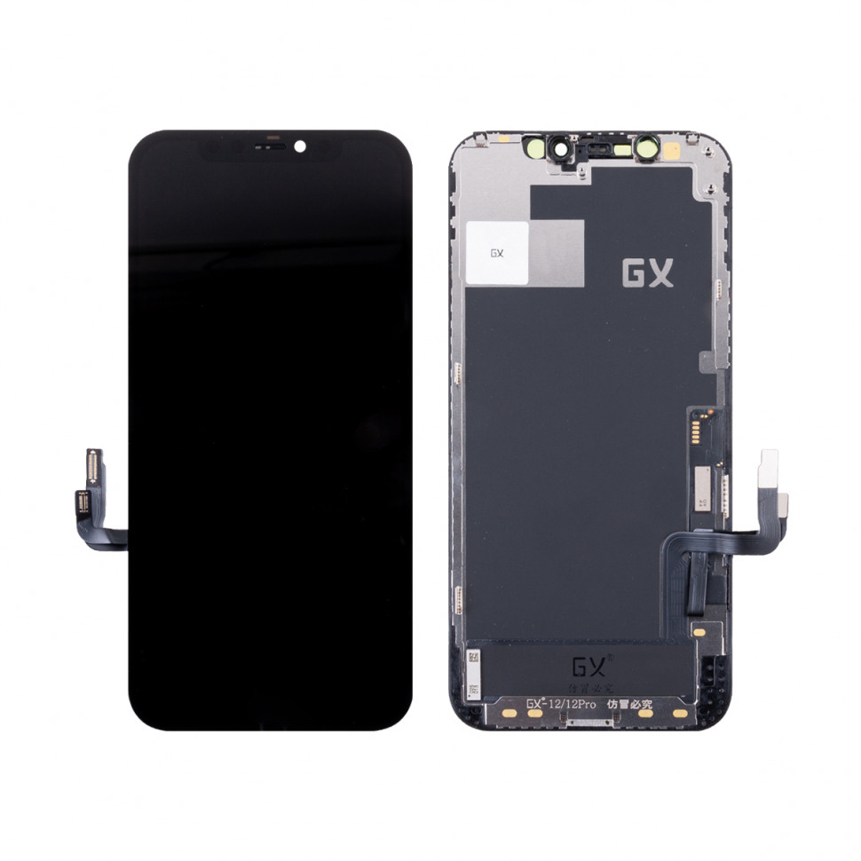 Дисплей для iPhone 12/12 Pro с тачскрином Черный - GX Hard OLED (площадка под IC)
