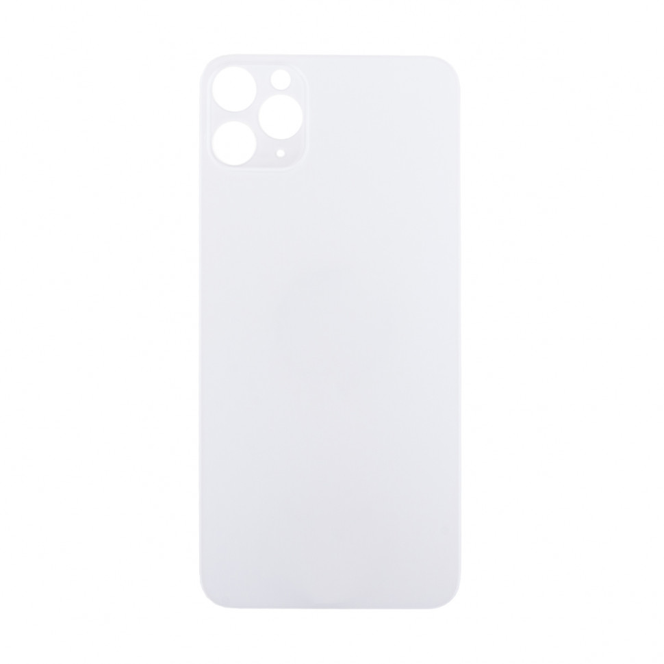Задняя крышка для iPhone 11 Pro Белый (стекло, широкий вырез под камеру, логотип) - Премиум