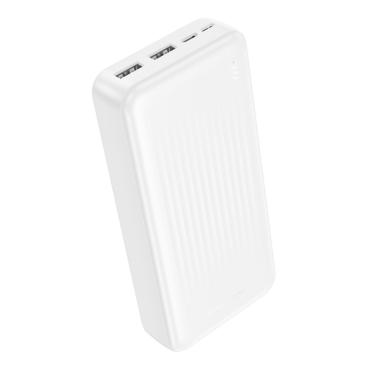 Внешний Аккумулятор (Power Bank) Borofone BJ78A 20000 mAh (10W, 2USB, MicroUSB, Type-C, LED индикатор) Белый