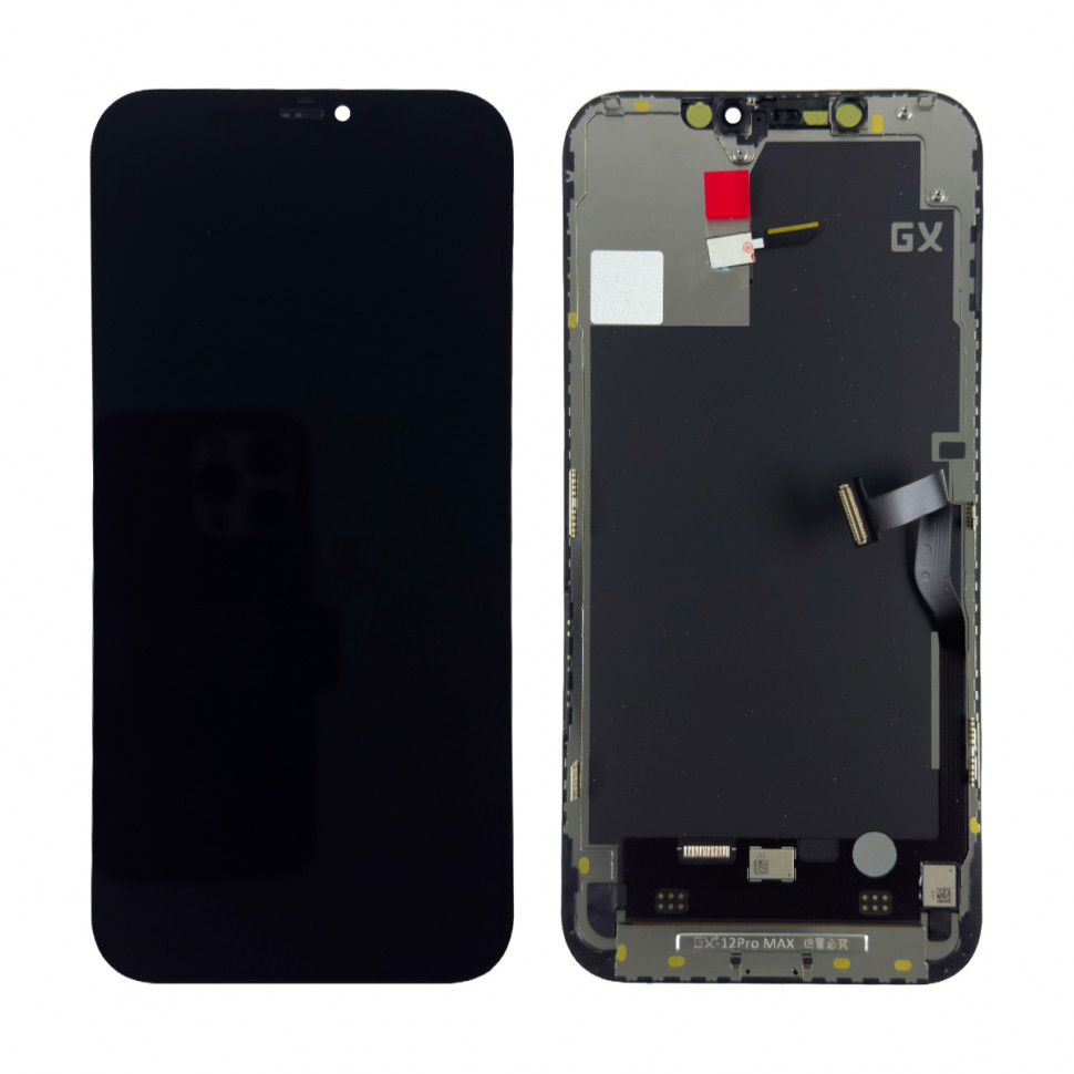 Дисплей для iPhone 12 Pro Max с тачскрином Черный - GX Soft OLED (площадка под IC)
