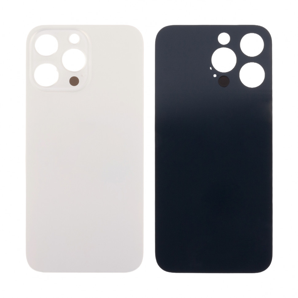 Задняя крышка для iPhone 14 Pro Max Золото (стекло, узкий вырез под камеру, логотип) - Премиум