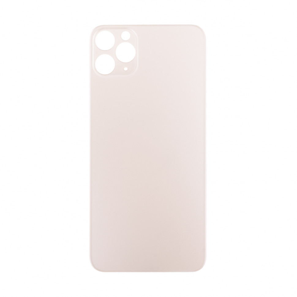 Задняя крышка для iPhone 11 Pro Max Золото (стекло, широкий вырез под камеру, логотип) - Премиум