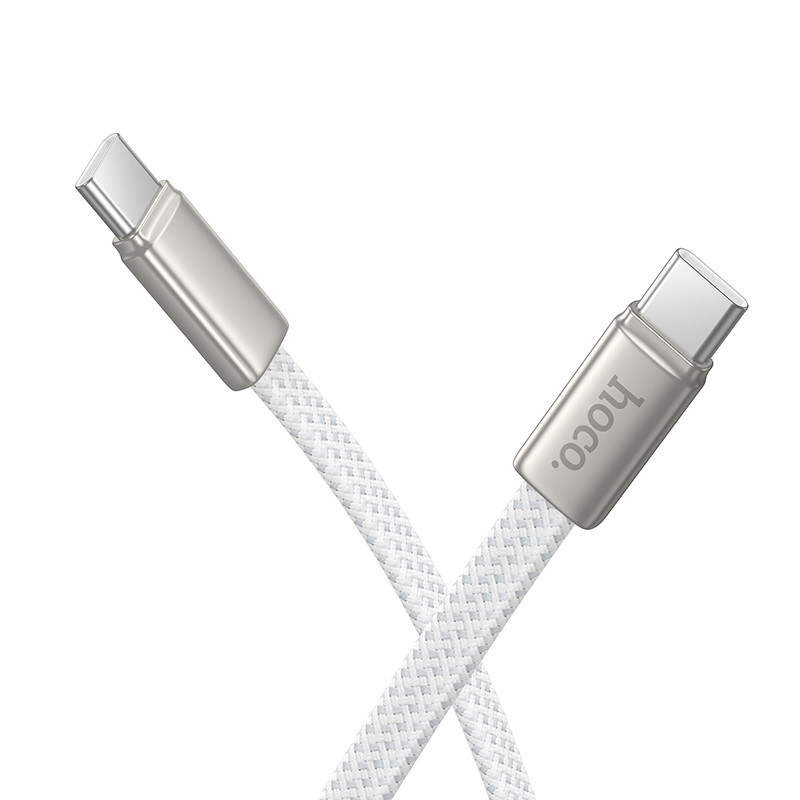 Кабель Type-C - Type-C Hoco X125 (3A, 60W, PD, оплетка нейлон) Белый
