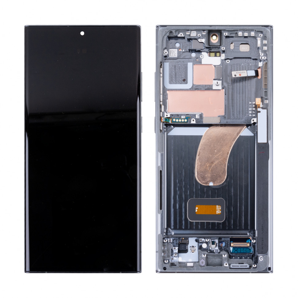 Дисплей с рамкой для Samsung S918B (S23 Ultra) Зеленый Оригинал (SP)