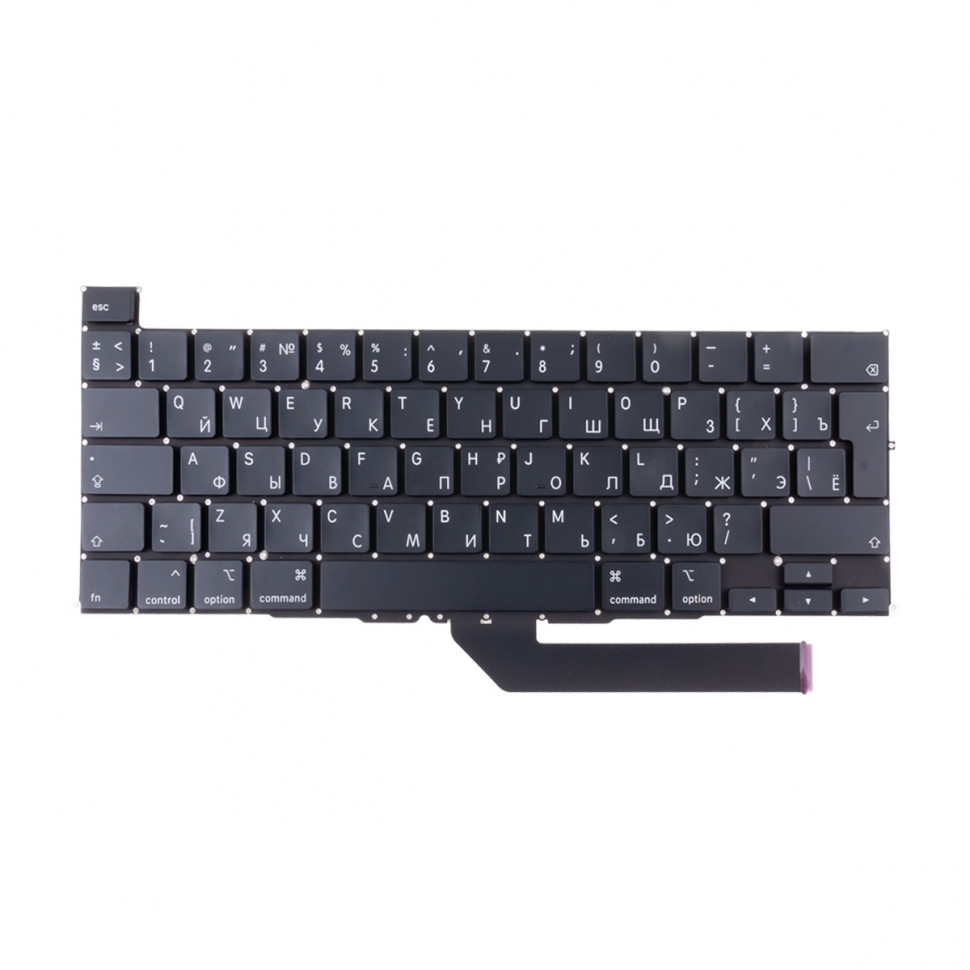 Клавиатура для ноутбука MacBook Pro 16" A2141 (2019, Г-образный Enter RU) Черный