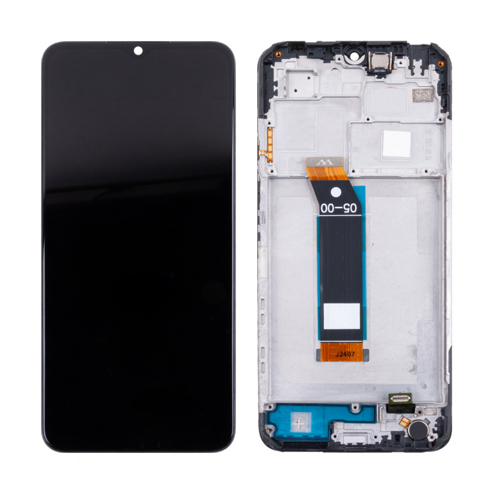 Дисплей с рамкой для Xiaomi Poco M5 Черный Оригинал
