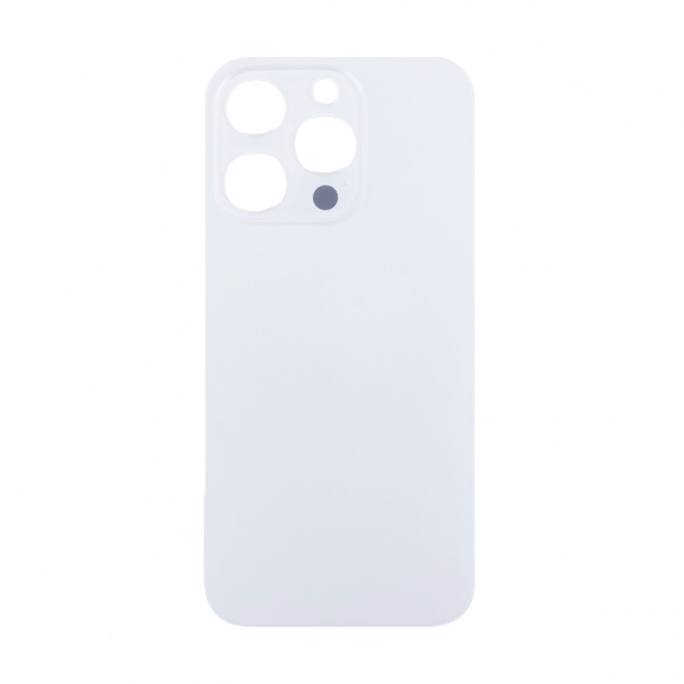 Задняя крышка для iPhone 14 Pro Белый (стекло, узкий вырез под камеру, логотип) - Премиум