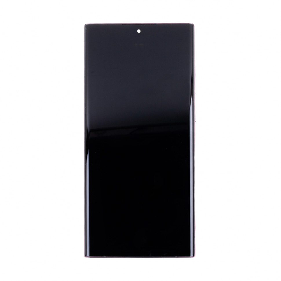 Дисплей с рамкой для Samsung S908B/S9080 (S22 Ultra) Бордовый OLED
