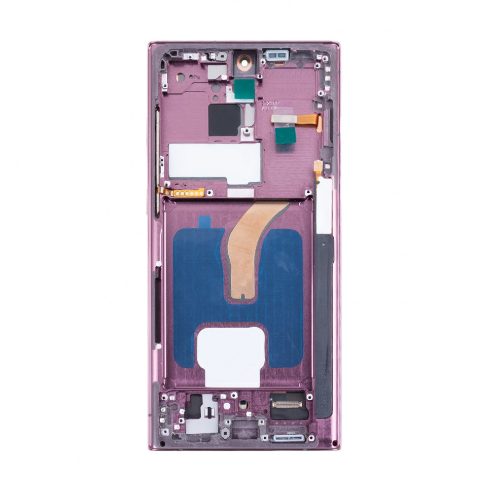 Дисплей с рамкой для Samsung S908B/S9080 (S22 Ultra) Бордовый OLED