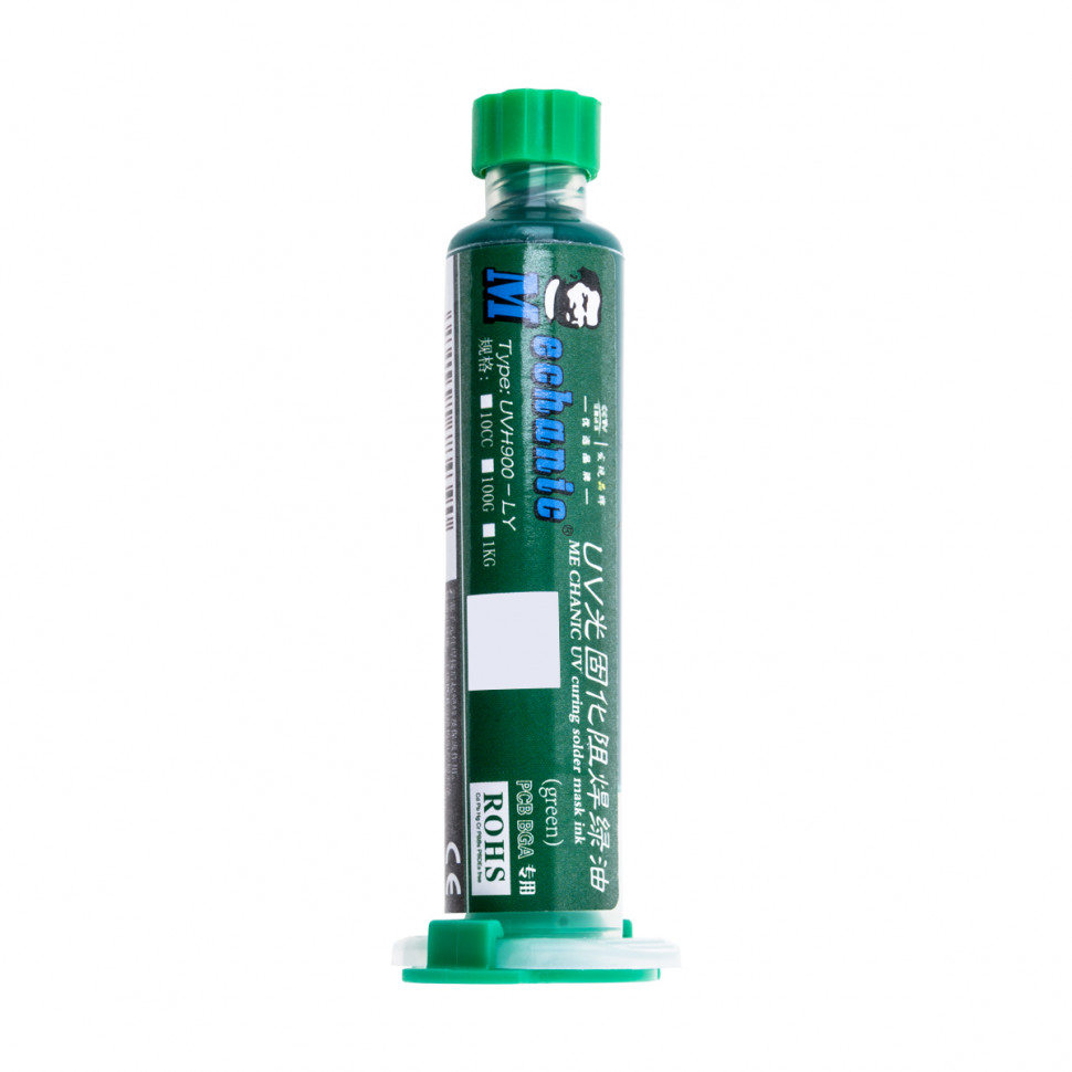 Паяльная маска Mechanic UVH900-LY (10 мл, UV, зеленый)