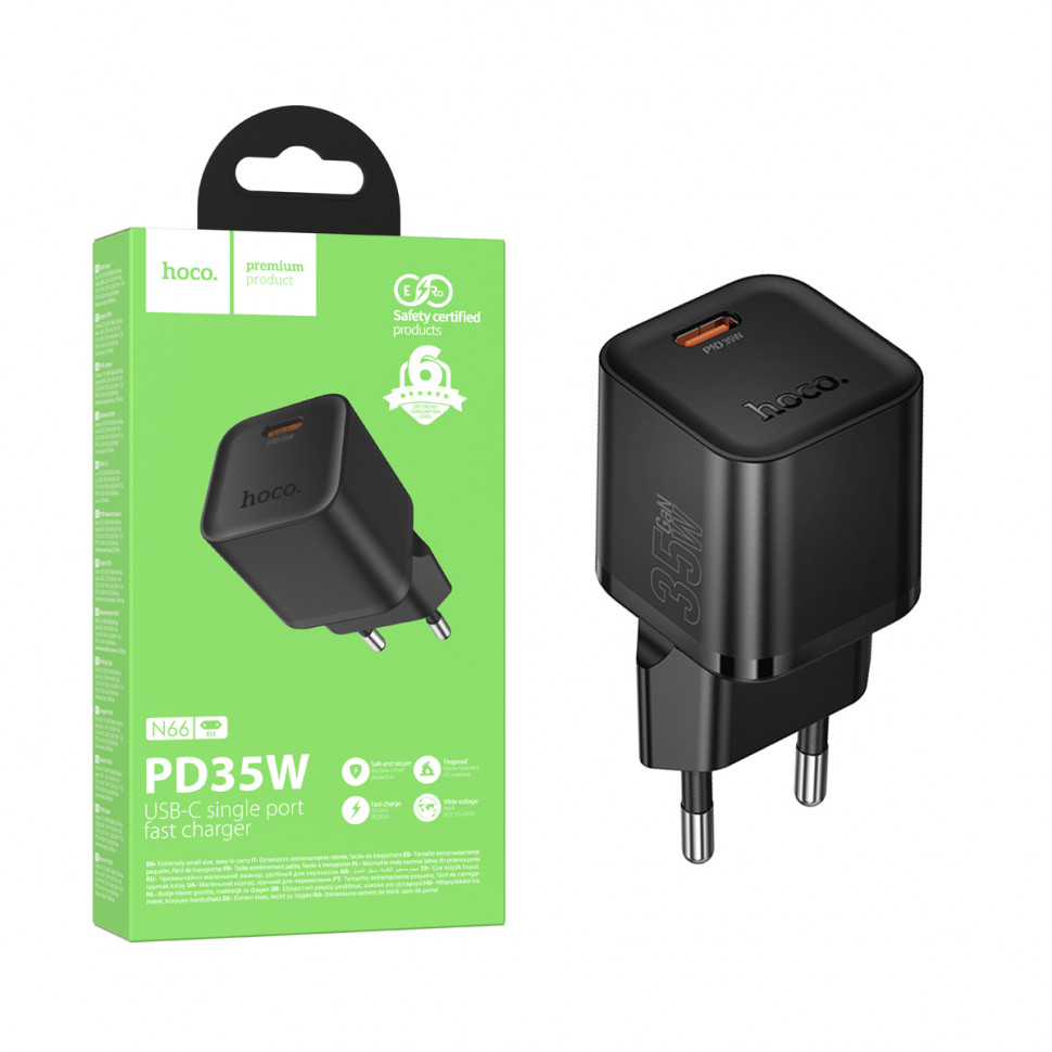 СЗУ Type-C Hoco N66 (35W, PD) Черный