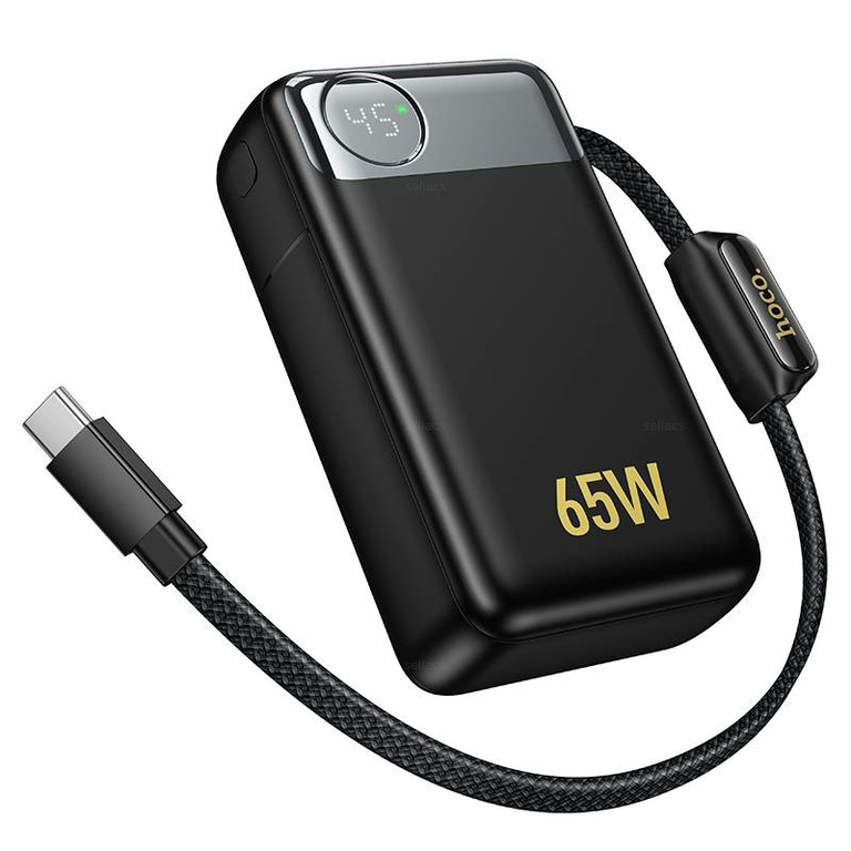 Внешний Аккумулятор Hoco Q53 12000 mAh (65W, PD, Type-C, кабель Type-C, LCD) Черный