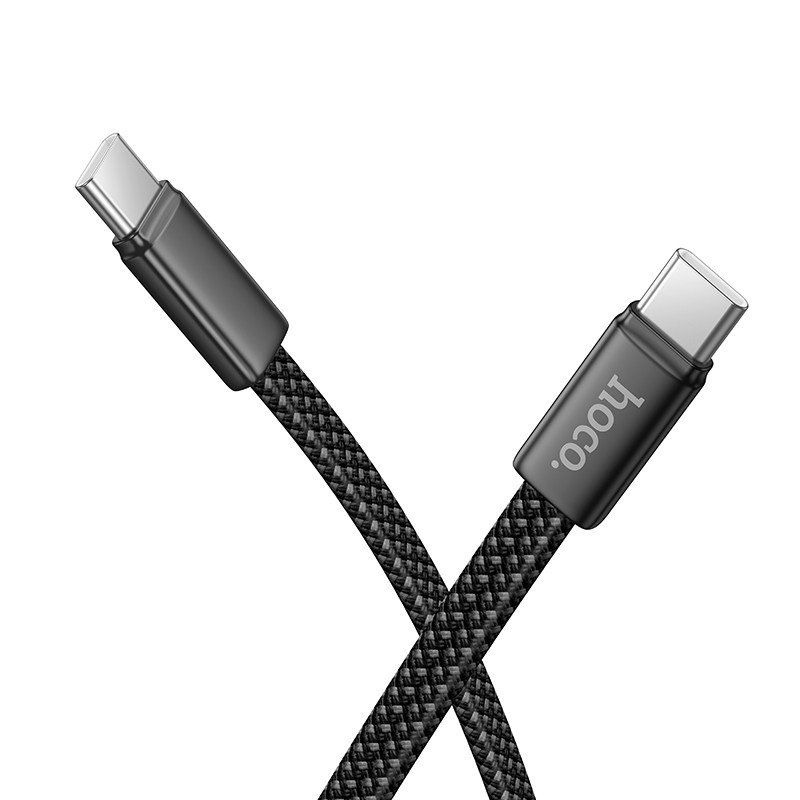 Кабель Type-C - Type-C Hoco X125 (3A, 60W, PD, оплетка нейлон) Черный