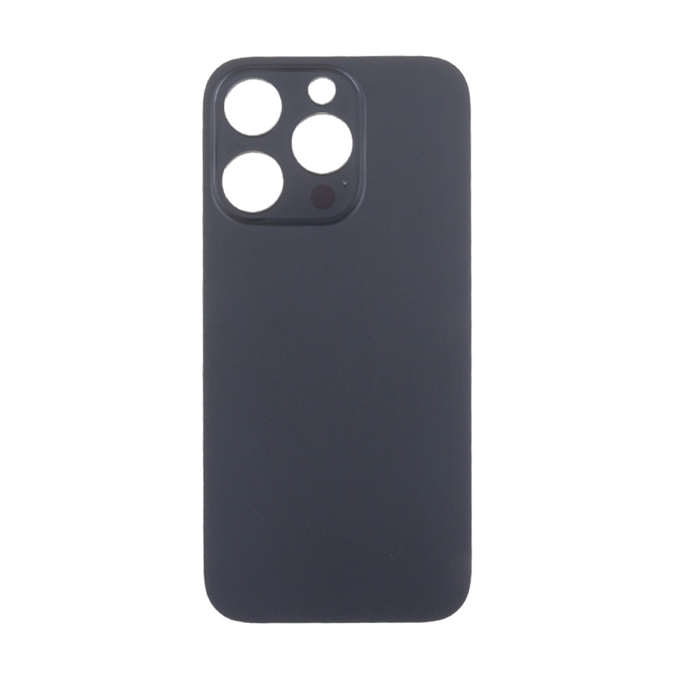 Задняя крышка для iPhone 14 Pro Черный (стекло, узкий вырез под камеру, логотип) - Премиум