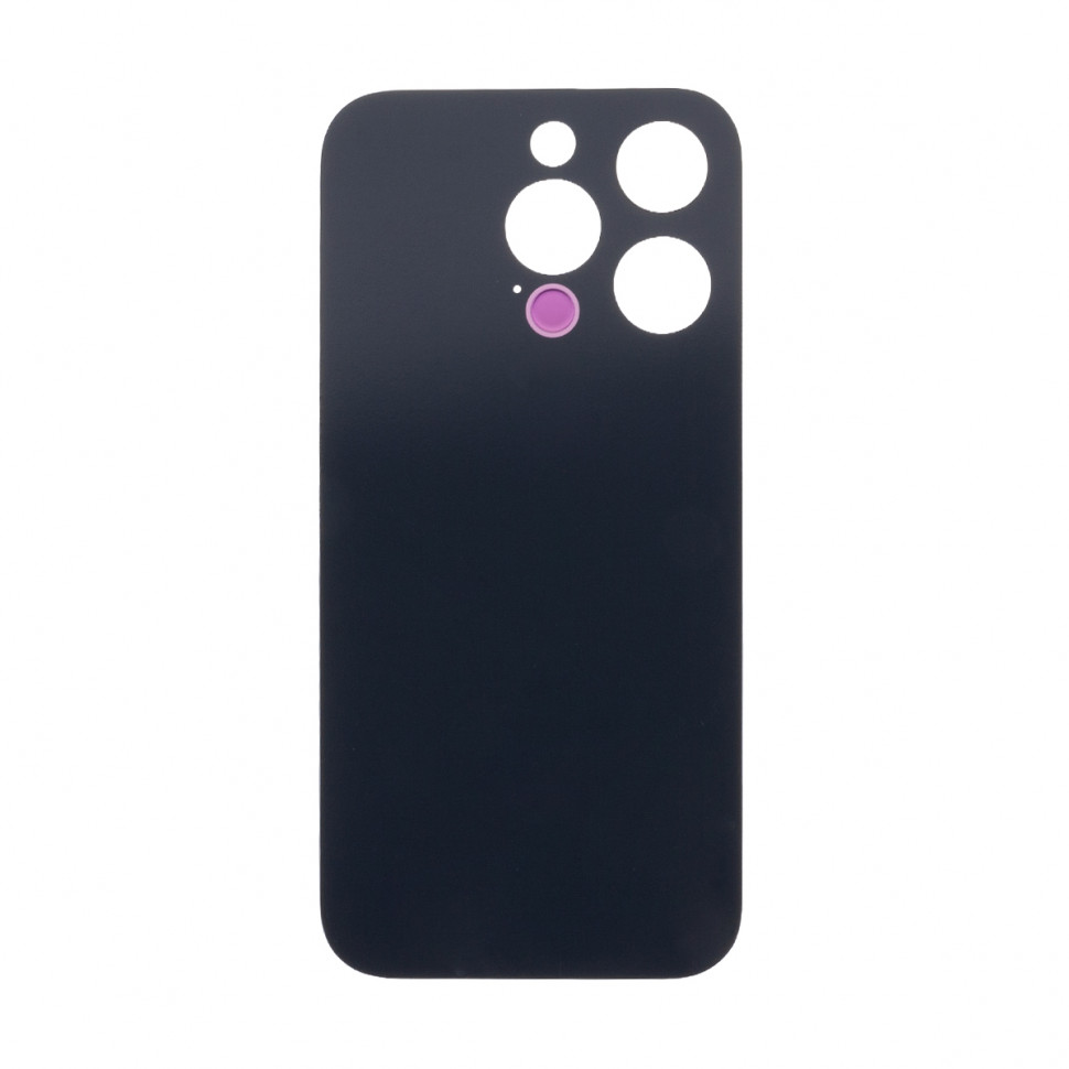 Задняя крышка для iPhone 14 Pro Черный (стекло, узкий вырез под камеру, логотип) - Премиум