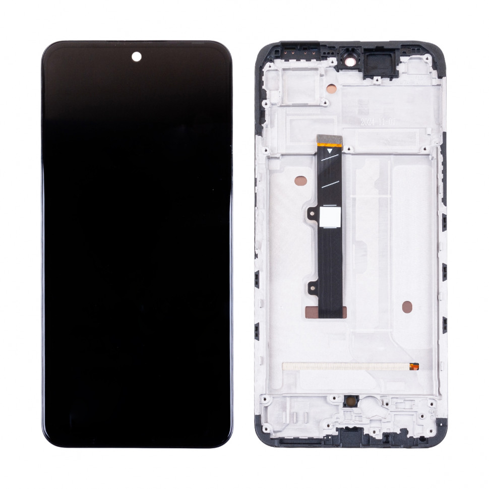 Дисплей с рамкой для Tecno Spark 30 Pro Черный Оригинал