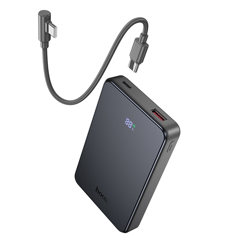 Внешний Аккумулятор Hoco J170 10000 mAh (22.5W, 20W, PD, Type-C, кабель Type-C, LCD) Серый