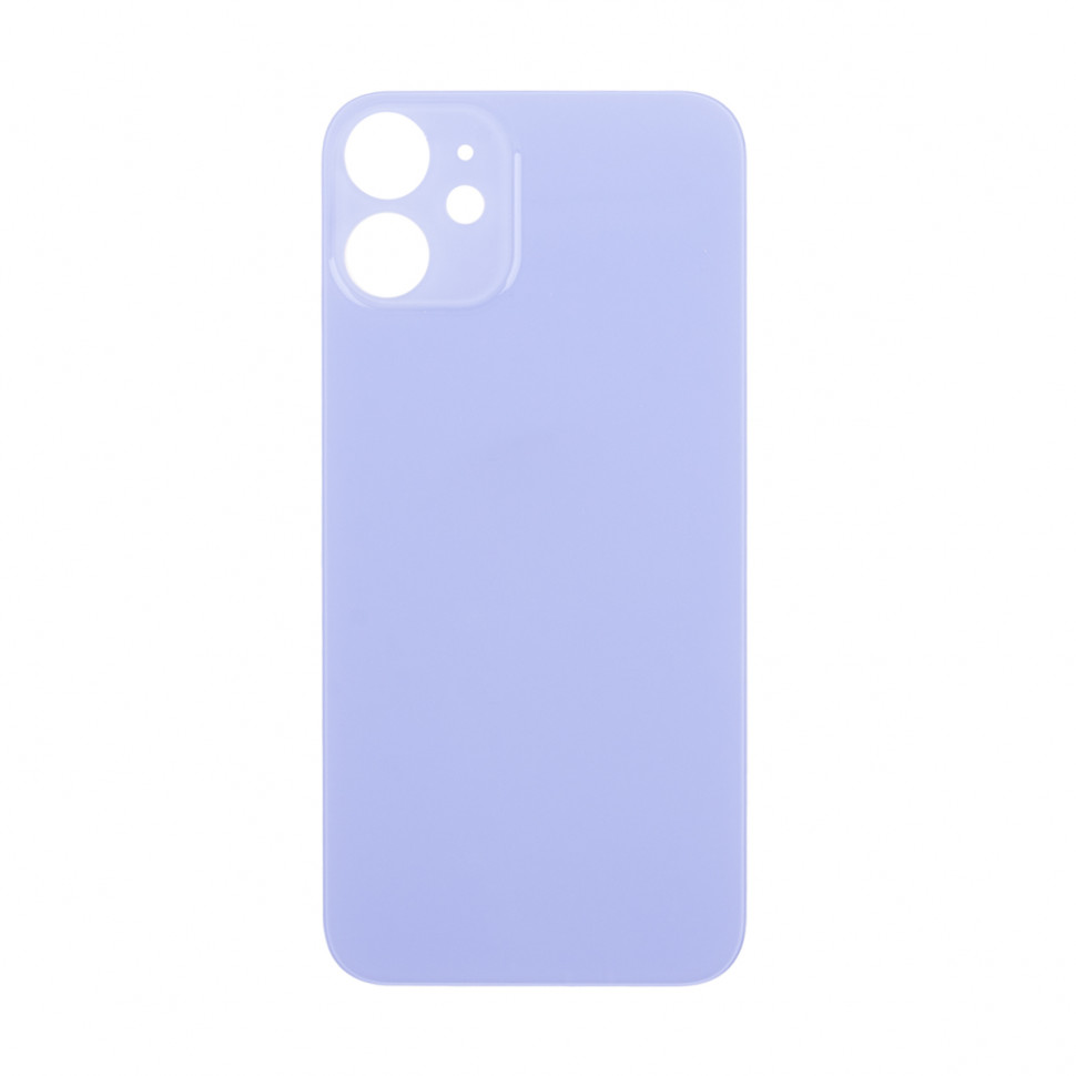 Задняя крышка для iPhone 12 mini Фиолетовый (стекло, широкий вырез под камеру, логотип) - Премиум
