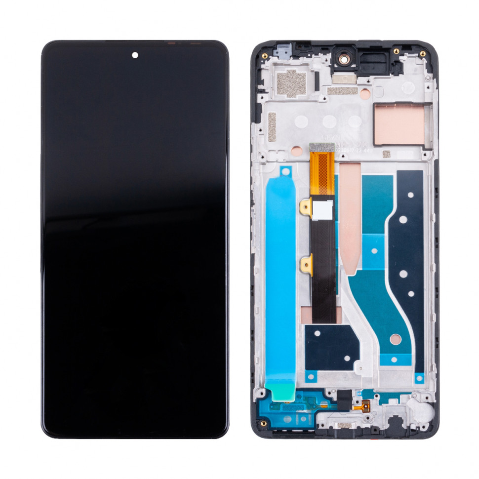 Дисплей с рамкой для Tecno Camon 20 Pro 4G/20 Черный Оригинал