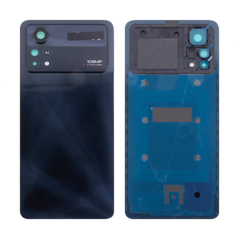 Задняя крышка для Xiaomi Poco X4 Pro 5G Черный Оригинал