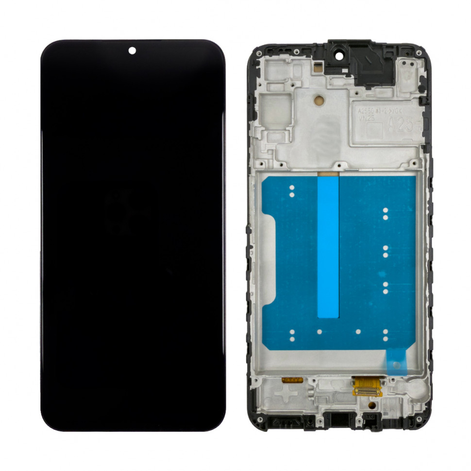 Дисплей с рамкой для Samsung A256E (A25 5G) Черный In-Cell