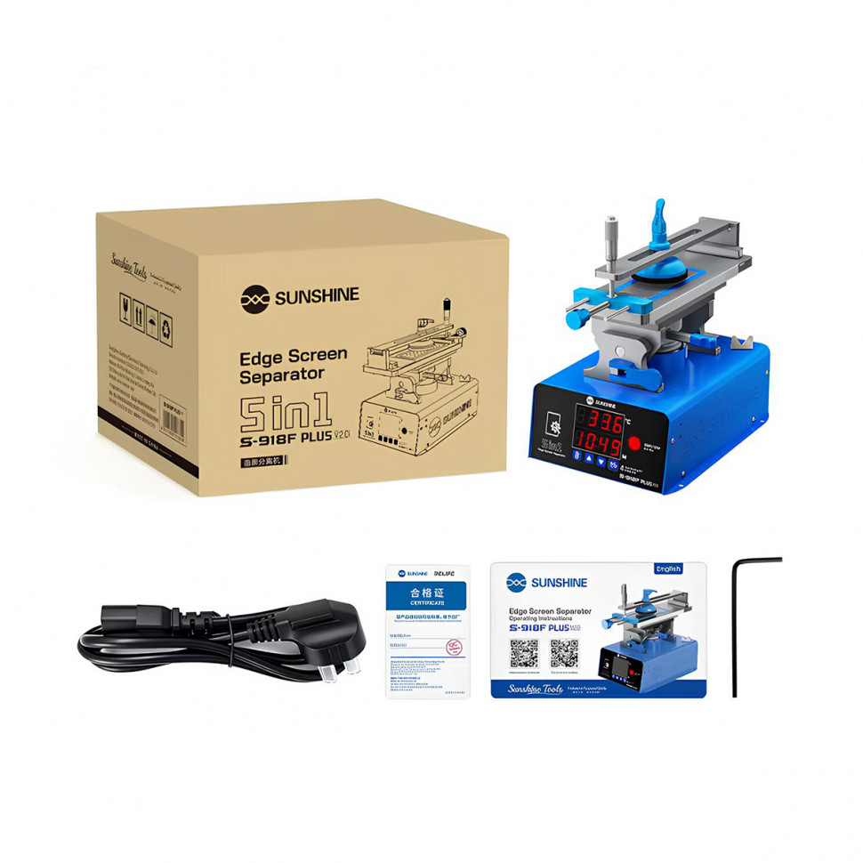 Сепаратор вакуумный Sunshine S-918F Plus V2.0 (230W, наклонный, поворотный, 130 °C, LCD)