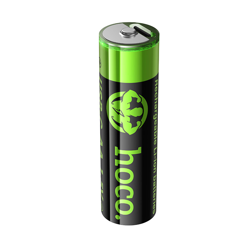 Аккумулятор "AA" Hoco Li-ion 1.5V 2100 mAh (2 шт, перезаряжаемые, зарядка через Type-C)